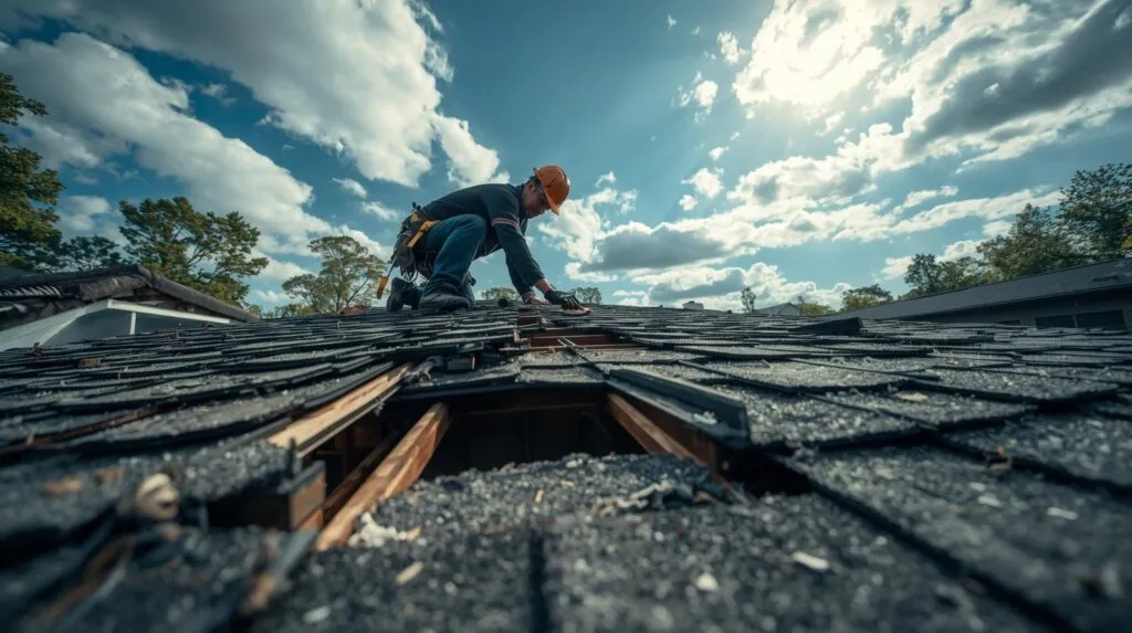 Lankford Roofing crew repairing a roof in Sherman, TX